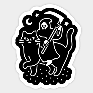 DEATH RIDES A BLACK CAT Sticker